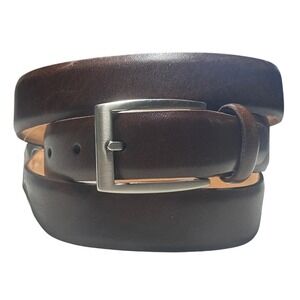 Jos. A. Bank Leather Belt Mens 44 Brown Silver Buckle NWT